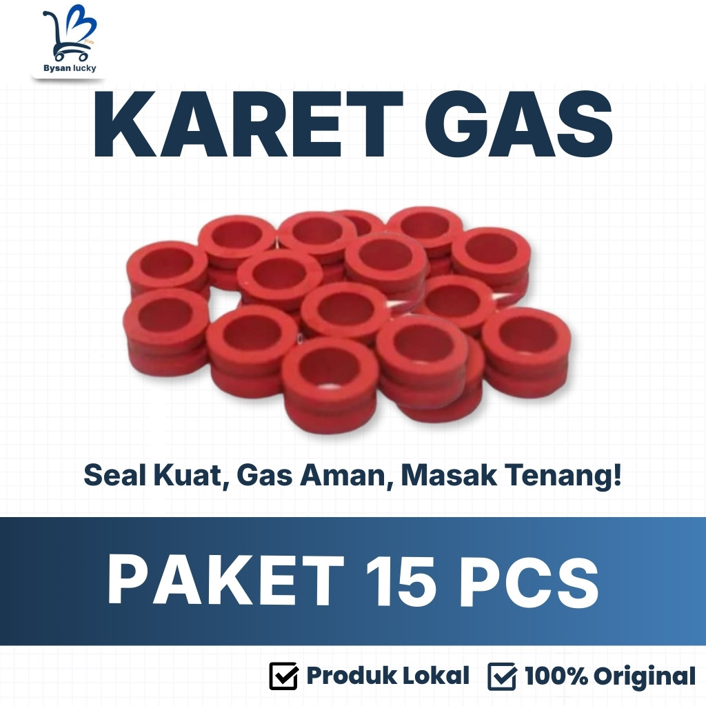 ( 15 PCS ) Karet gas lpg merah Seal Pengaman Tabung Gas Elpiji 3kg 12kg sudah berSNI