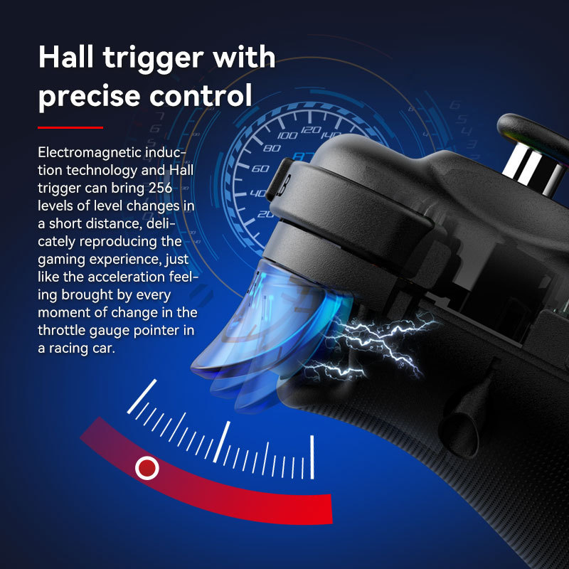 BSP D8 PRO Mobile Phone Telescopic Handle Dual Hall Macro Programming RGB Lighting Effects 6-axis HD