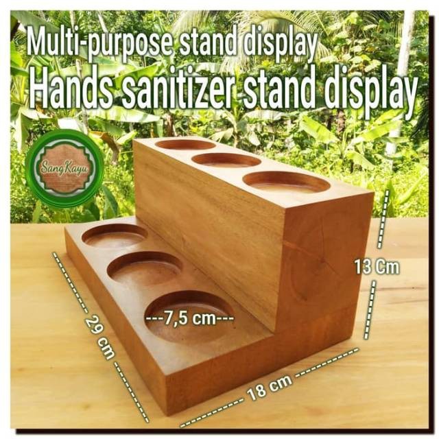 Hand sanitizer Wooden stand display dudukan hand sanitizer