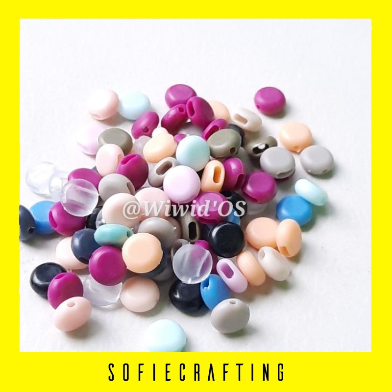 SOFIECRAFTING (12 biji) STOPPER TALI MASKER BULAT PIPIH 8 mm BEADWORKS BAHAN CRAFT