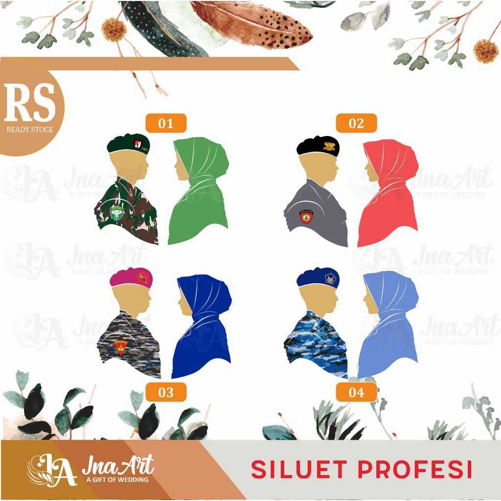 SILUET PROFESI AKRILIK SILUET PENGANTIN COUPLE SEPASANG