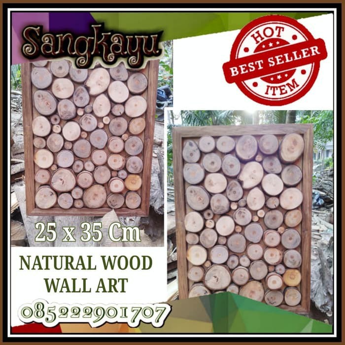 Wood wall art hiasan dinding kayu wall decor wallpaper dekorasi rustic