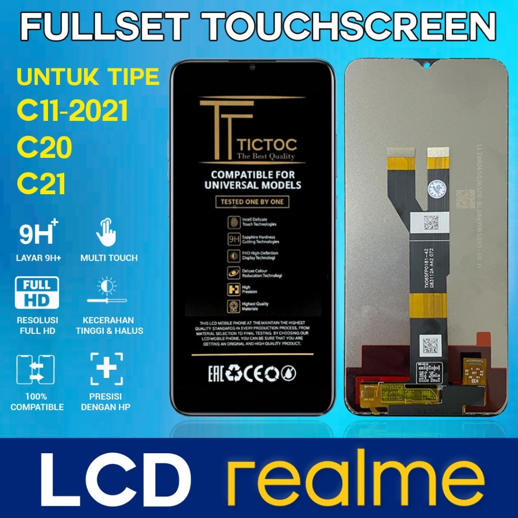 (ORIGINAL) LCD HP OPPO REALME C11-2021 / C20 / C21 TICTOC FULL SET TOUCHSCREEN HD