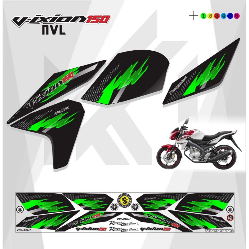 STRIPING MOTOR VIXION VARIASI MOTIP VARIASI LIS / STICKER STRIPING MOTOR VIXION / COD