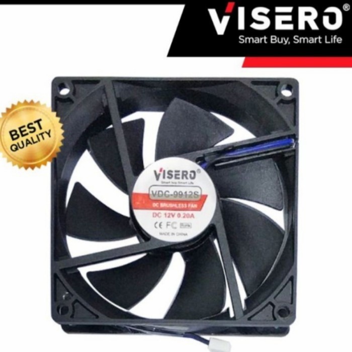KIPAS DC VISERO 12V 12 VOLT 8X8X1.5 CM 8 X 8 X 1.5 CM MINI FAN KIPAS PENDINGIN AKI DC PLUS SOCKET BL