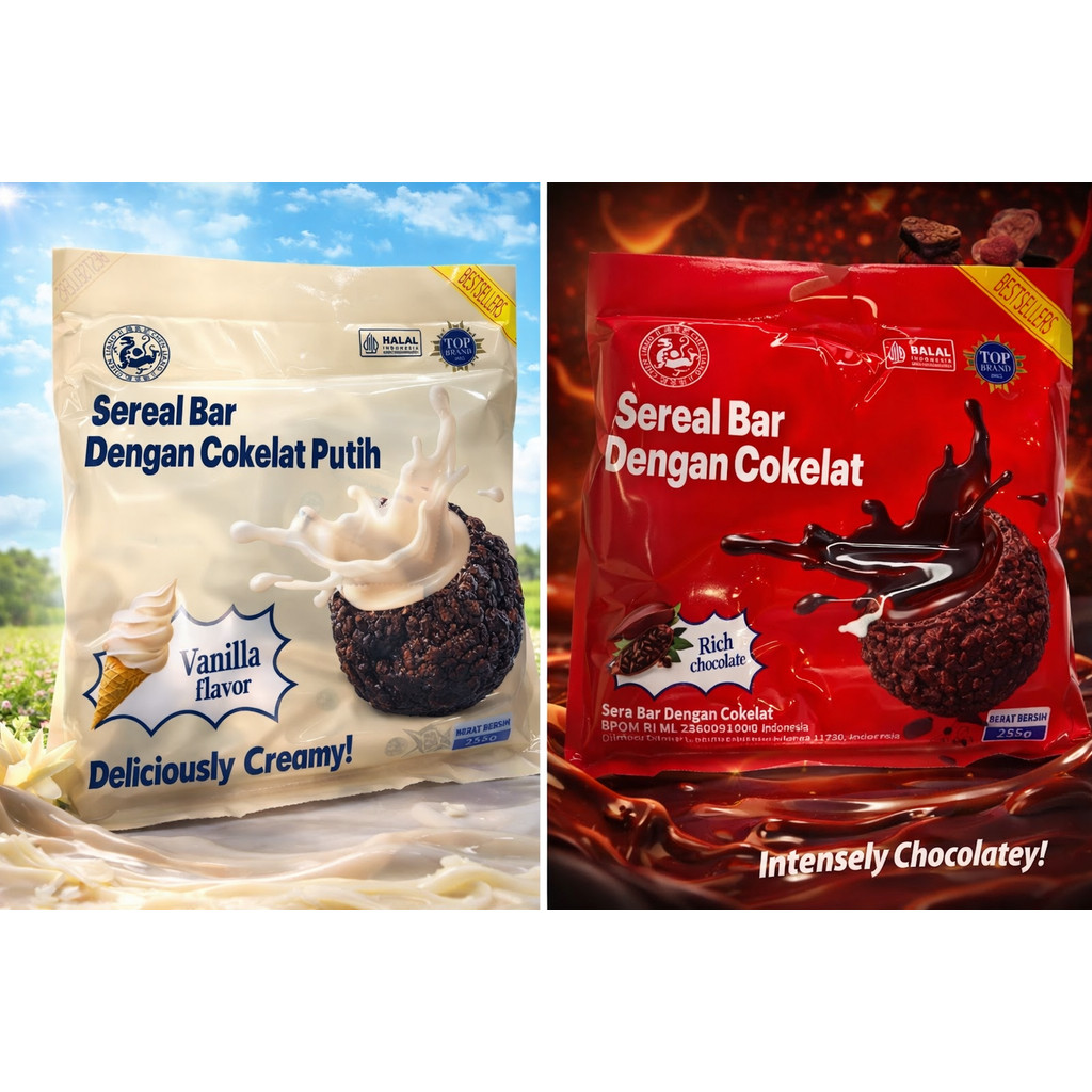 Sereal Bar dengan Cokelat & Sereal Bar dengan Cokelat Putih