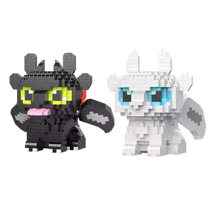 Mini Black Toothless Night Rage Dragon Mecha Assembled Blocks Educational Set Toy Children's Toy Bir
