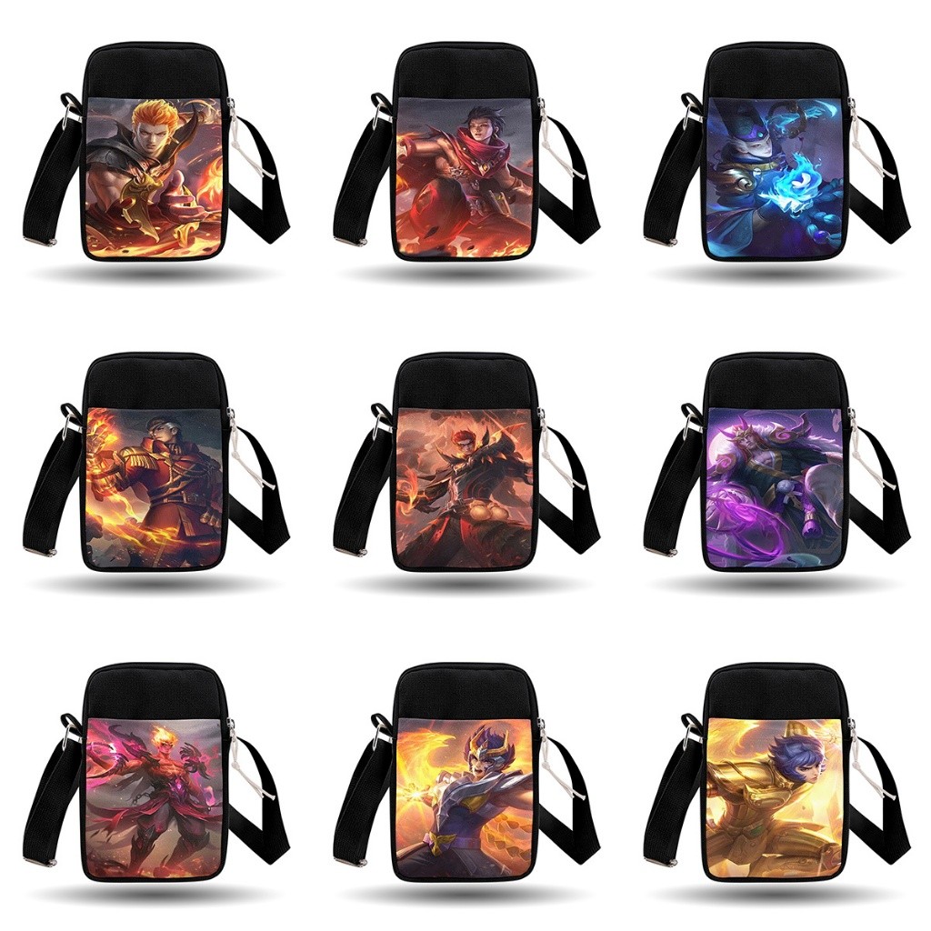 Tas Selempang Rabil Bahan Kanvas Waterproof Pria Wanita Motif Valir MLBB Mobile Legend