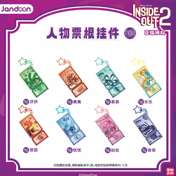 BNS Series Jandoon Inside Out 2 Acrylic Movie Tickets Keyring
