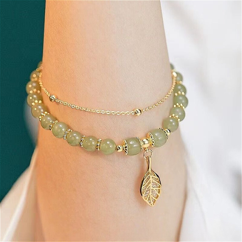 Hotan Giok Cabang Emas Dan Gelang Daun Giok Gelang Daun Gelang Giok Gelang Mewah Ringan