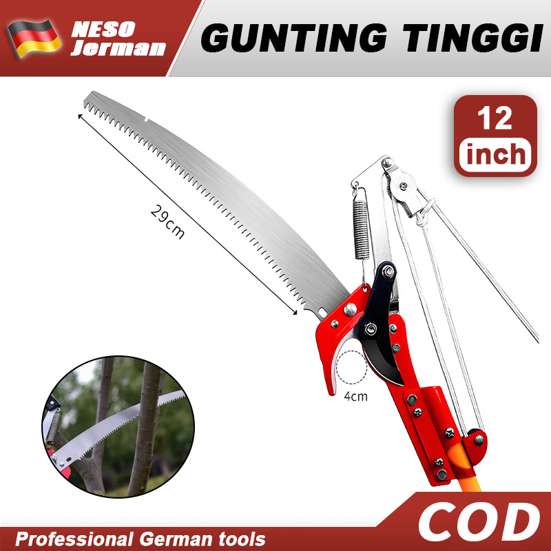 Neso Alat Jerman Gunting Dahan Tali 350MM (COD) Gunting Dahan Tinggi Gunting Cabang Tinggi Gergaji R