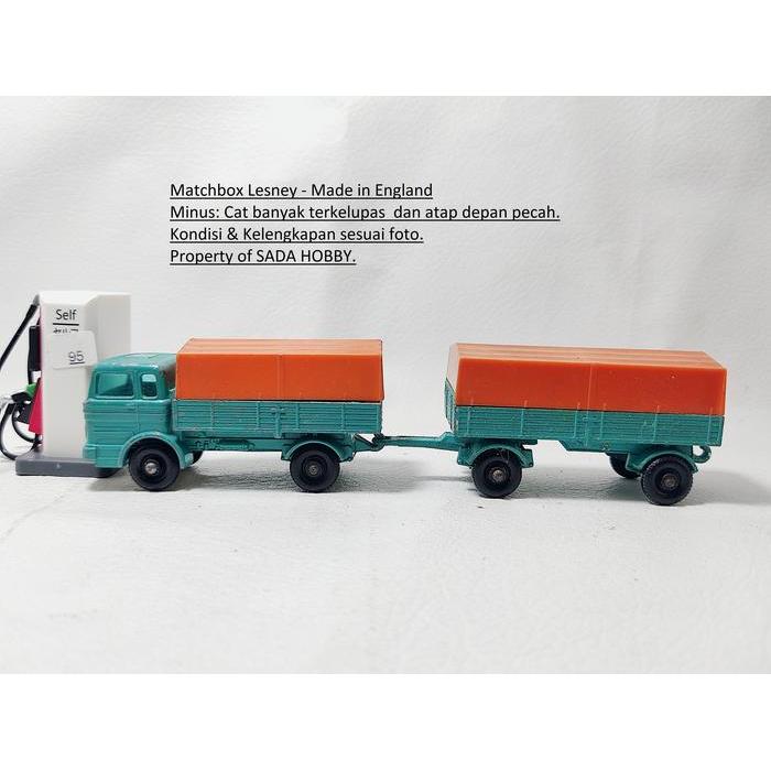 Matchbox Lesney Mercedes Benz Truck and Trailer Set No. 1 Truck and No. 2 Trailer Made in England Vi