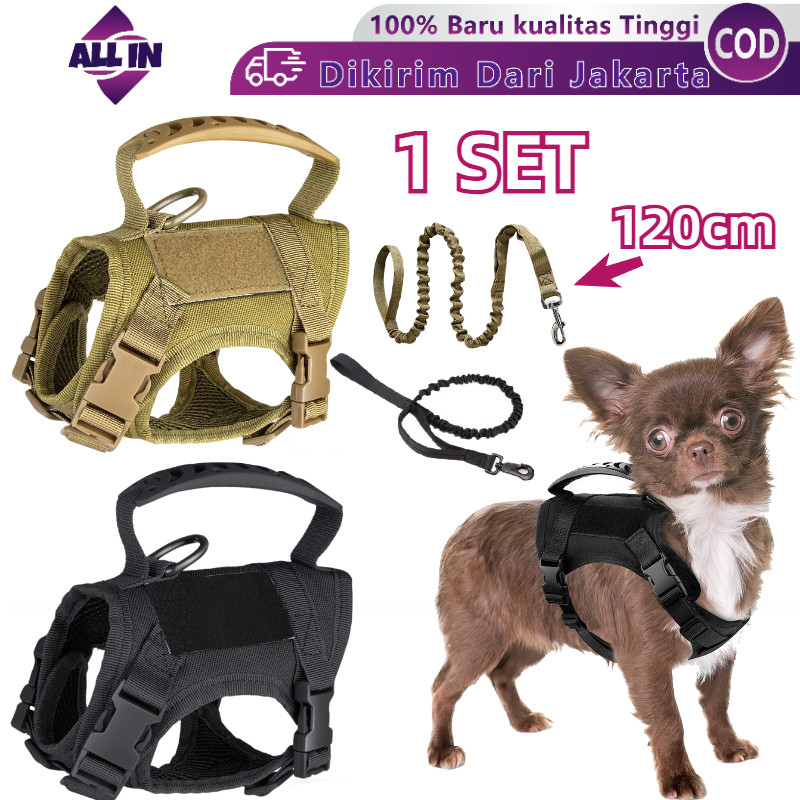 1SET Harness Kucing Cat Vest Rompi Rompi Anjing Militer Adjustable Harness Anjing Tactical Harness K