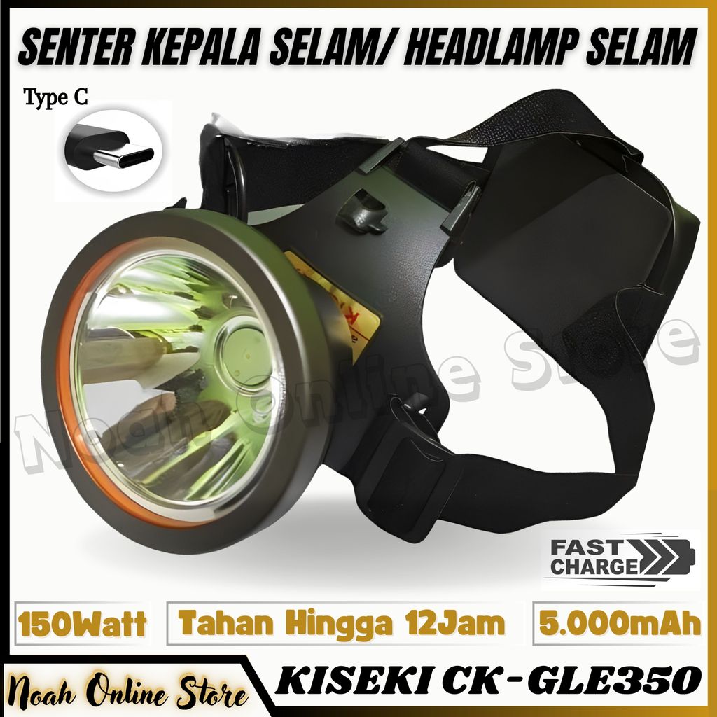 promo discon Headlamp / Senter Kepala Super Terang Kiseki Ck-Gle350 Senter Kepala 150 Watt Cahaya Pu