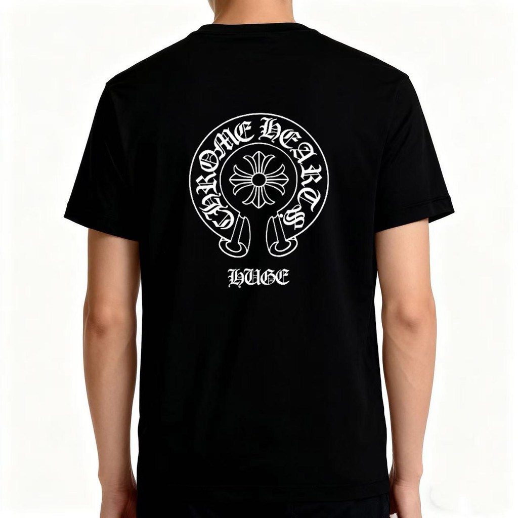 Huge Tshirt Boxy 20S Tshirt Boxyfit oversized hitam CHROME HEARTS