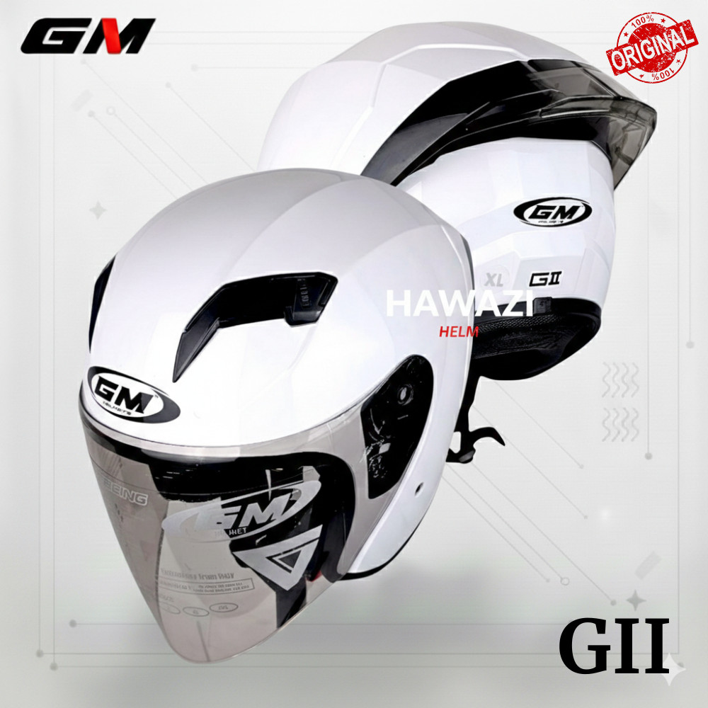 HELM GM G2 SOLID | PUTIH | SINGLE VISOR SNI ORIGINAL