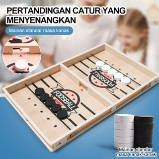 Permainan Papan Anak Kayu Bouncing Catapult Ice Hockey Board Game Mainan