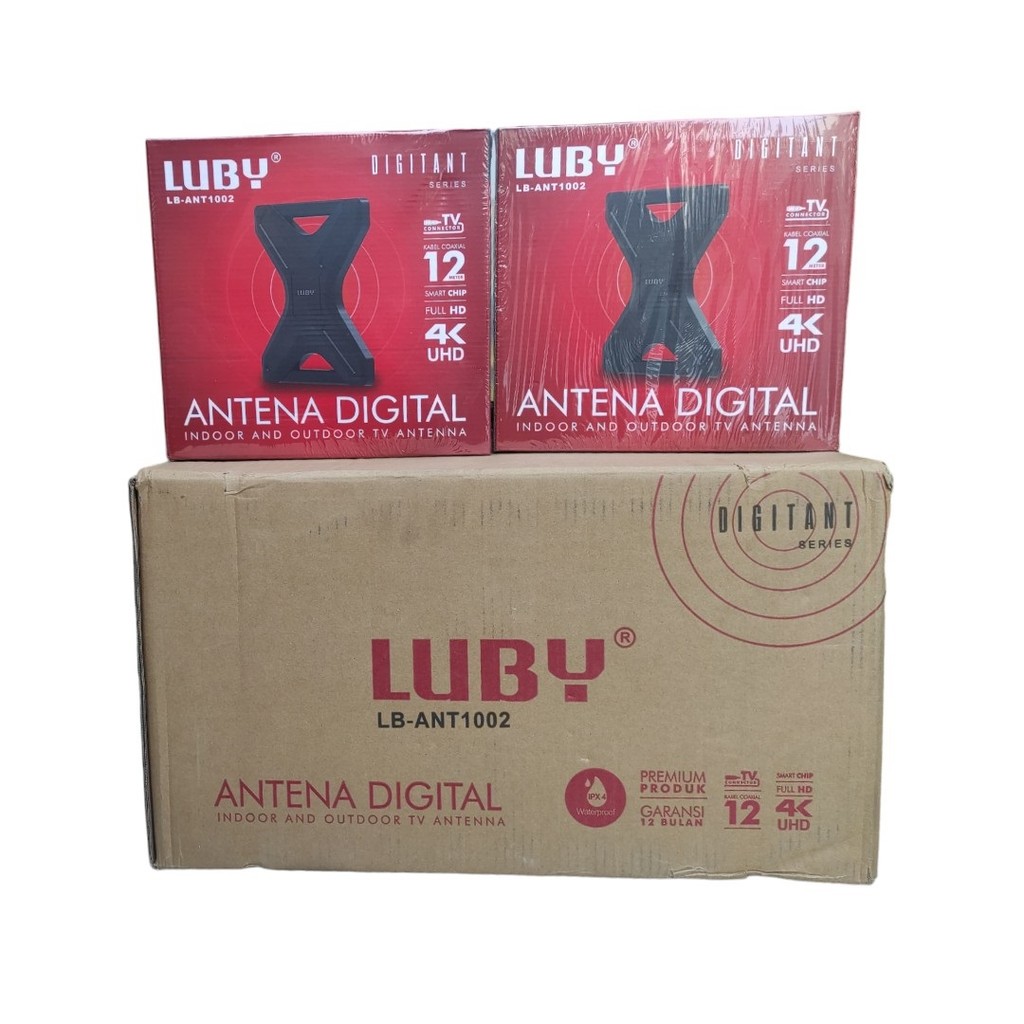 Antena TV Digital Luar Dalam Luby Indoor Outdoor Analog DVB T2 1002 Set top box Antena 1 Dus Isi 20