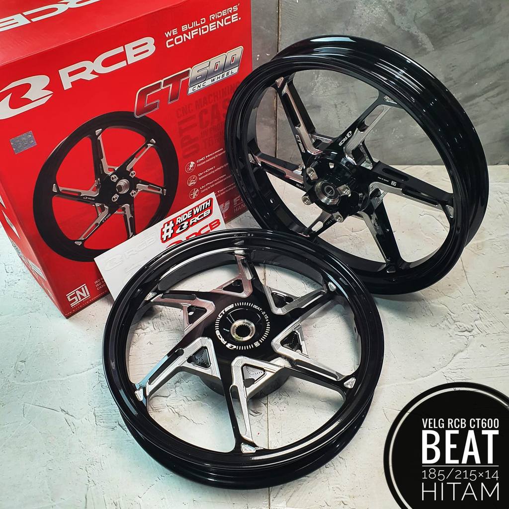 Velg RCB CT600 Beat/Vario110/Scoopy Ring 14/Genio Ring 14/Spacy Ring 14  Hitam Ungu Merah 185/215x14