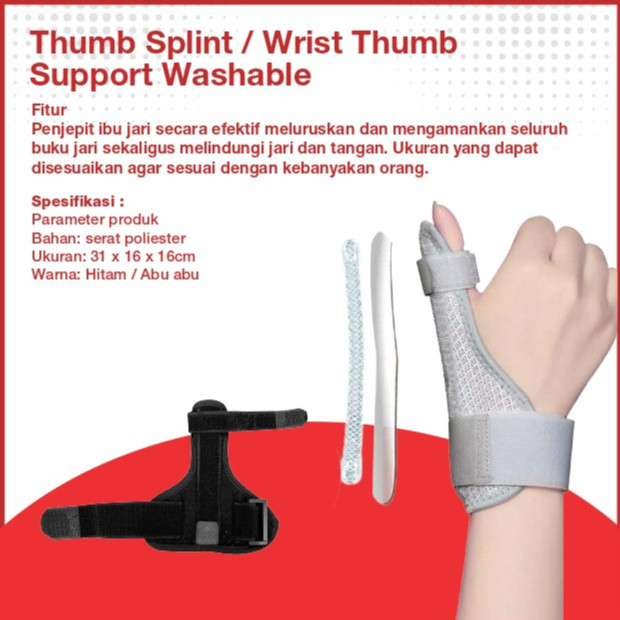 Thumb Splint Wrist Thumb Support Washable | Thumb Spica Splint Bernapas & Adjustable