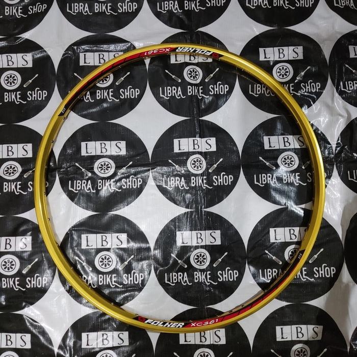 SATU PASANG RIMS FOLKER XC361 XC-361 32H 27.5 MTB MATA IKAN GOLD