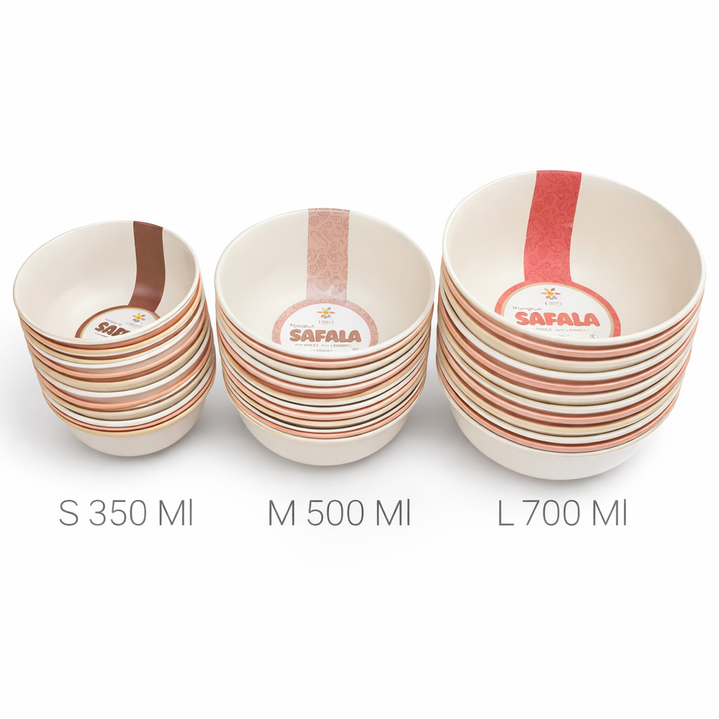 SAFALA Plastic Bowl 12 Pcs – Mangkok Makan S/M/L Untuk Bakso, Mie Ayam & Sup Kobokan Cetakan Nasi