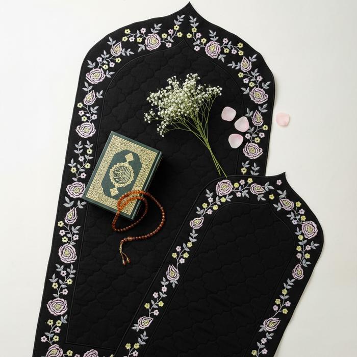 Promo RAAYA-Sajadah Kubah Bordir Premium busa empuk lembut traveling muka bisa lipat Nyaman Bunga Co