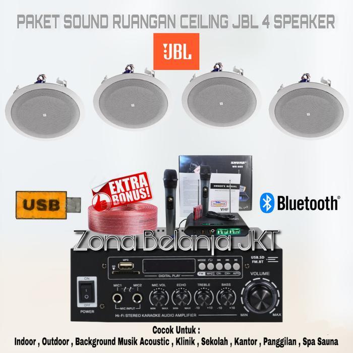 PAKET SOUND RUANGAN SPEAKER CEILING JBL 8 INCH 4 SPEAKER ( SET 2 )