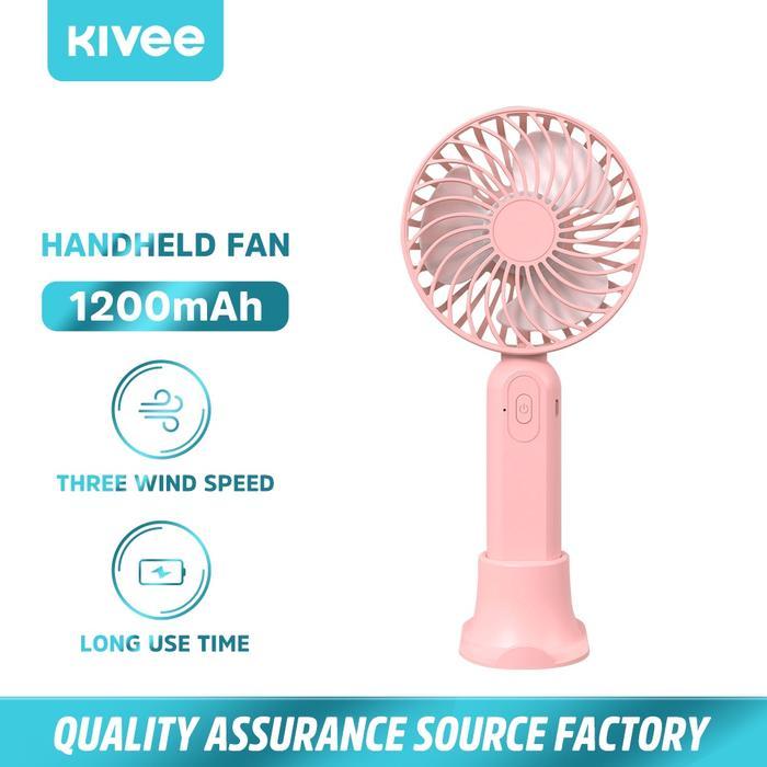 ACXPERT kivee kipas angin mini portable 1200mah kipas angin Bisu mini - Merah Muda