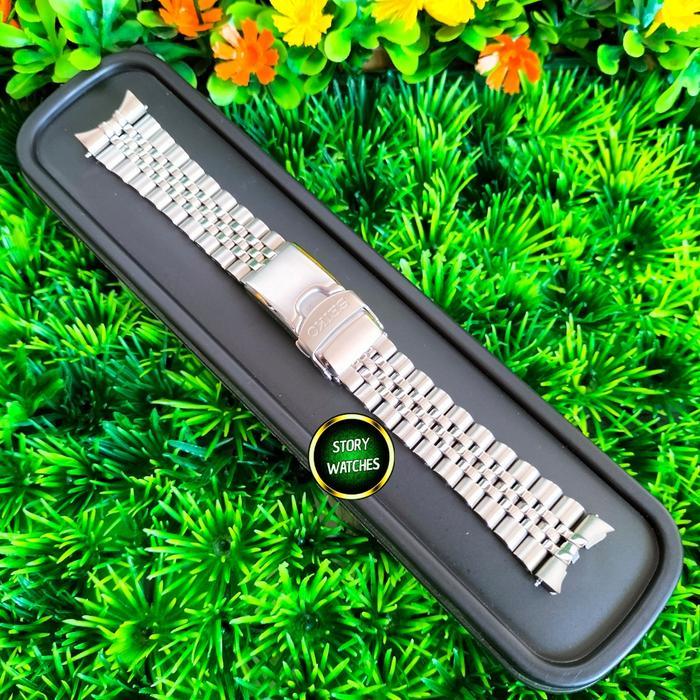 Rantai Bracelet Rubber Strap SEIKO 5 Sports GMT Jubilee Original 100% Curved End All Stainless Steel