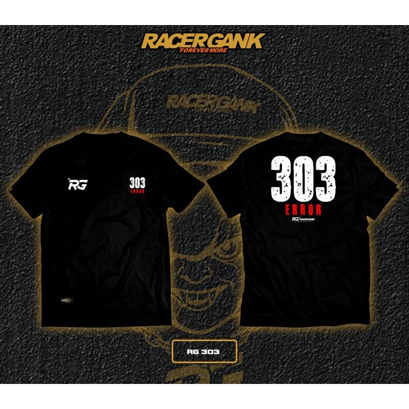 <Kaos Katun> KAOS RACERGANK ORIGINAL RACER GANK SIMPLE RACERGANK 303 EROR|| RG 303 Hitam
