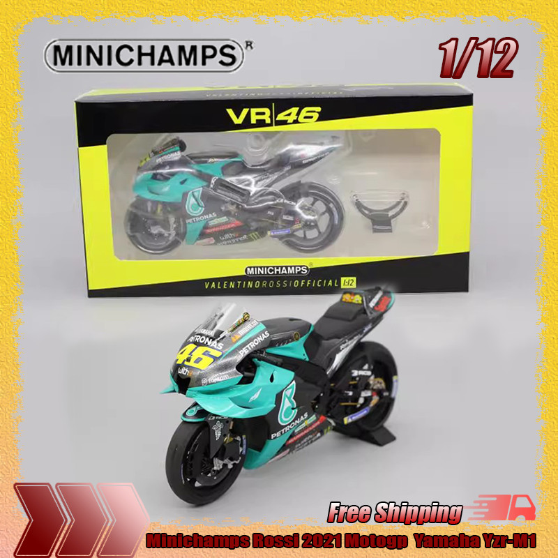New In Stock Miniamps 1:12 Rossi 2021 Valencia Retired Motogp Yamaha Yzr-M1 Racing Motorcycle Model 