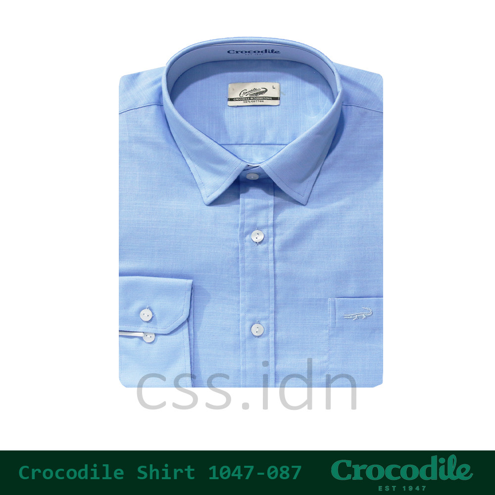 Kemeja Polos Pria Lengan Panjang Crocodile 1047-087