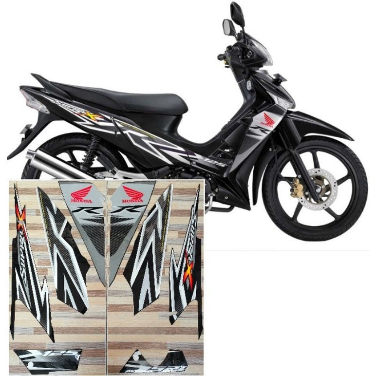 striping original Honda Supra X 125 R cw abu abu hitam tahun 2012