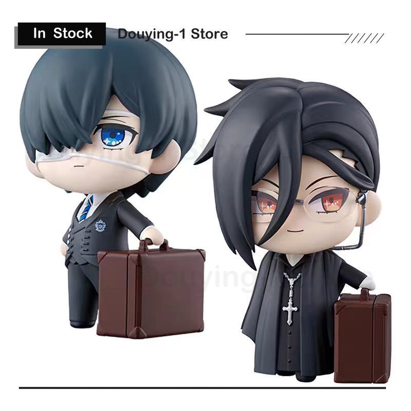 In Stock Original Bandai Tekupiku Black Butler 10cm Sebastian Ciel Phantomhive Q Ver. Desktop Orname