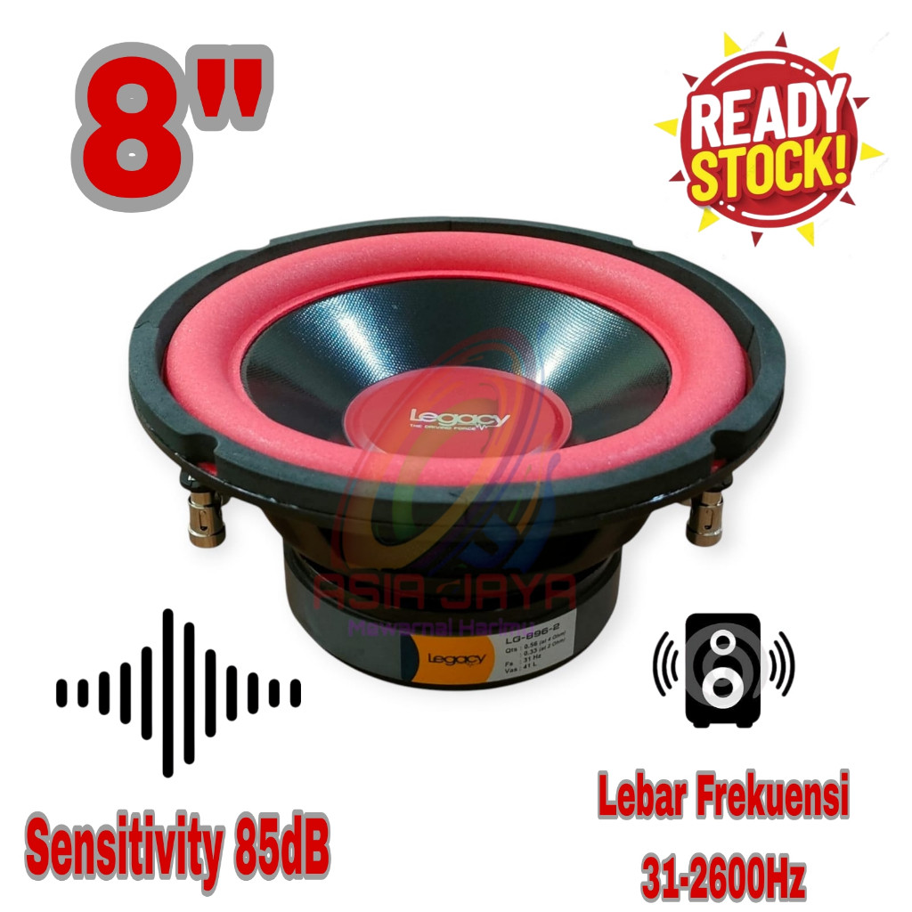 Speaker Subwoofer 8 Inch Legacy 8 LG 896-2 Sub Woofer Legacy 8 Inch LG896 2 / LG 8962