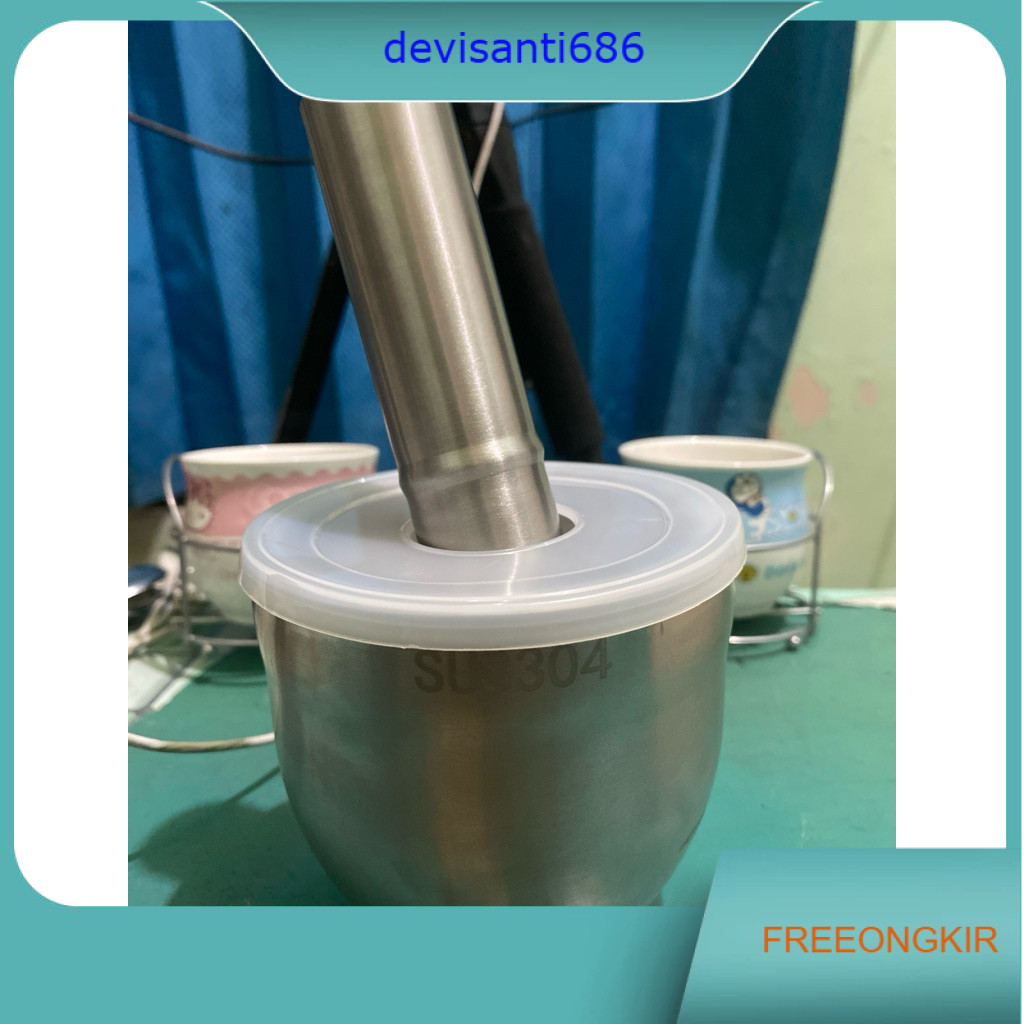 Cobek Stainless Steel / Ulekan Stainless / Alat Tumbuk Stainless SUS 304 Diameter 10 cm