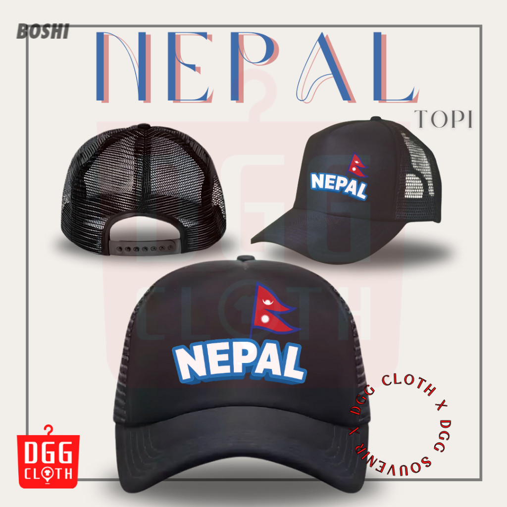 DGGCloth Topi Souvenir Negara Nepal  - Topi Trucker Oleh Oleh Nepal