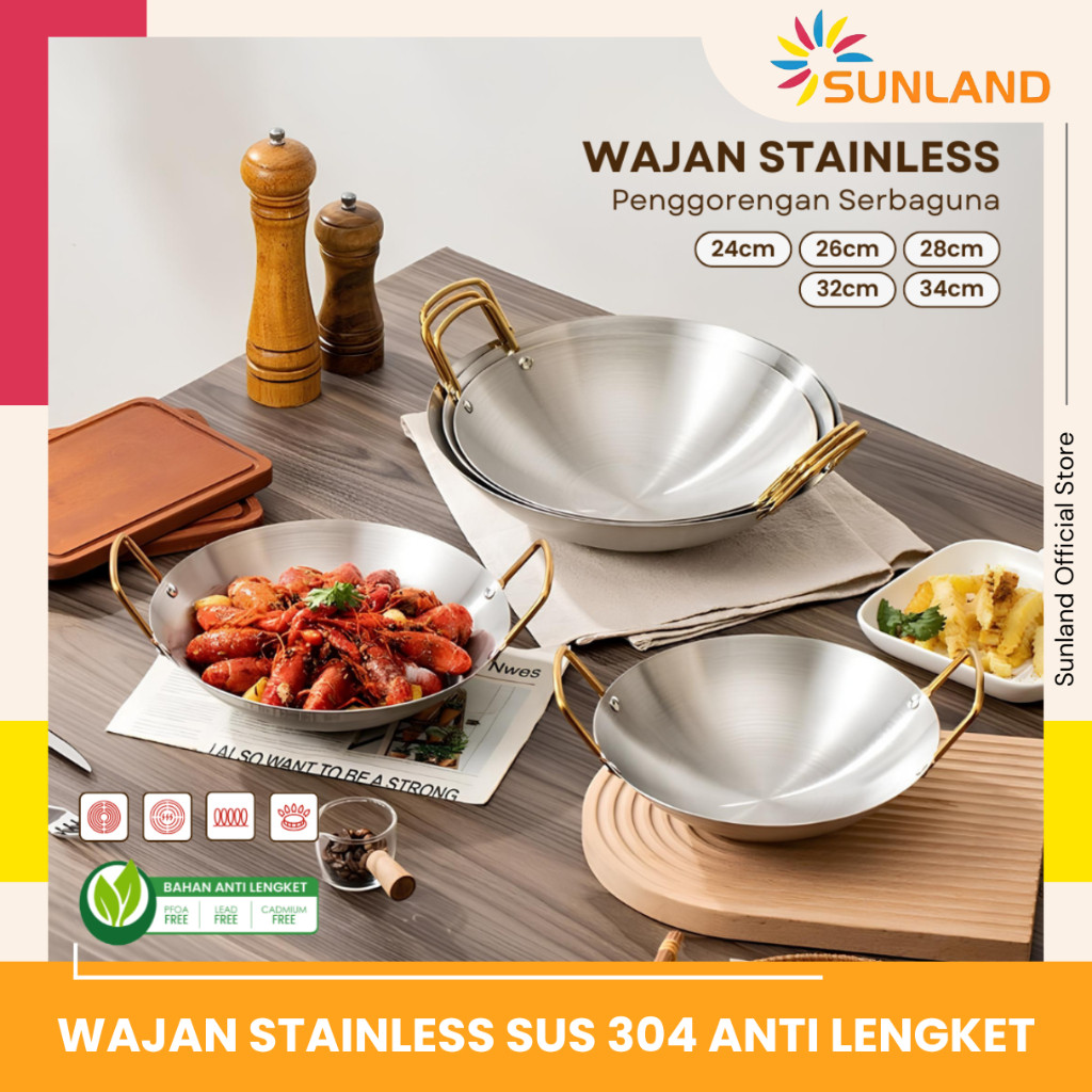 Ayumi Shop - Wajan Kuali Stainless Steel  Penggorengan Mini Anti Lengket