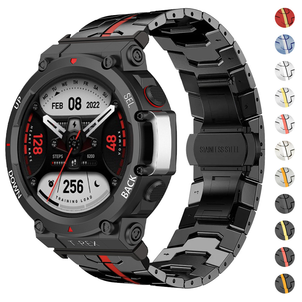 For Amazfit T-REX 3 Watch Strap Metal Stainless Steel Adjustable Band Bracelet For Amazfit t T-Rex2 