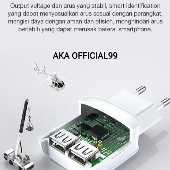 ADAPTOR CHARGER ROBOT 2 USB ROBOT RT-K6 2.4A Kepala Charger ROBOT