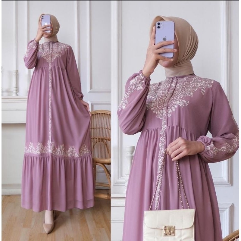 FRANCISS.ID GAMIS UNGU / GAMIS LAVENDER / DRESS UNGU / GAMIS LILAC / GAMIS WARNA UNGU / GAMIS LEBARA