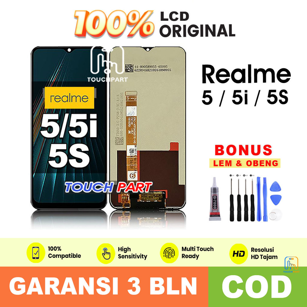 LCD Realme 5i Realme 5 5S Ori fullset asli touchscreen original COD