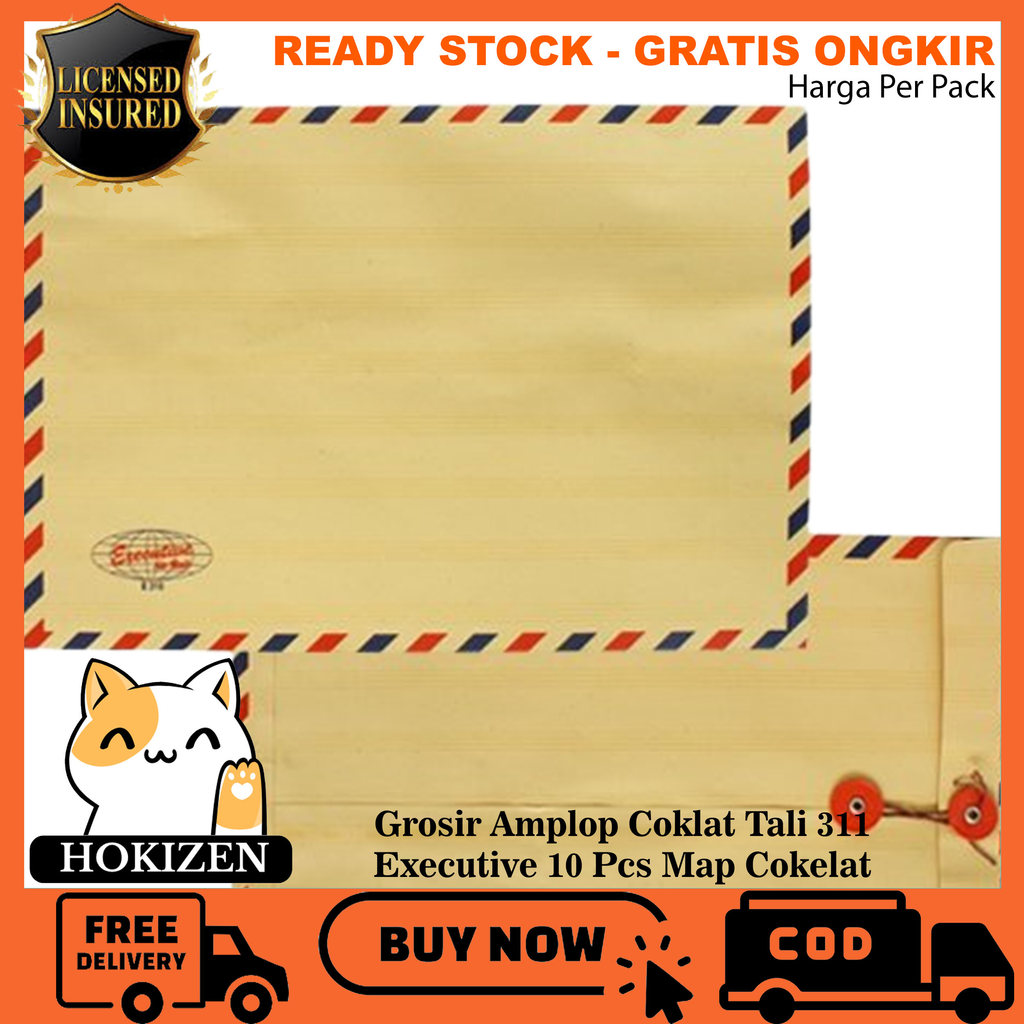 Amplop Coklat Tali 311 Executive Pack 10 Lembar Folio F4 Map Dokumen Lamaran Kerja Packing Uang Pape