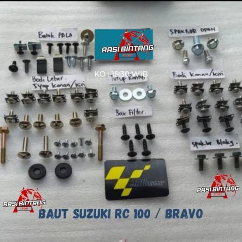 baut Suzuki rc 100 lengkap / baut full body Suzuki rc 100/ baut full body bravo