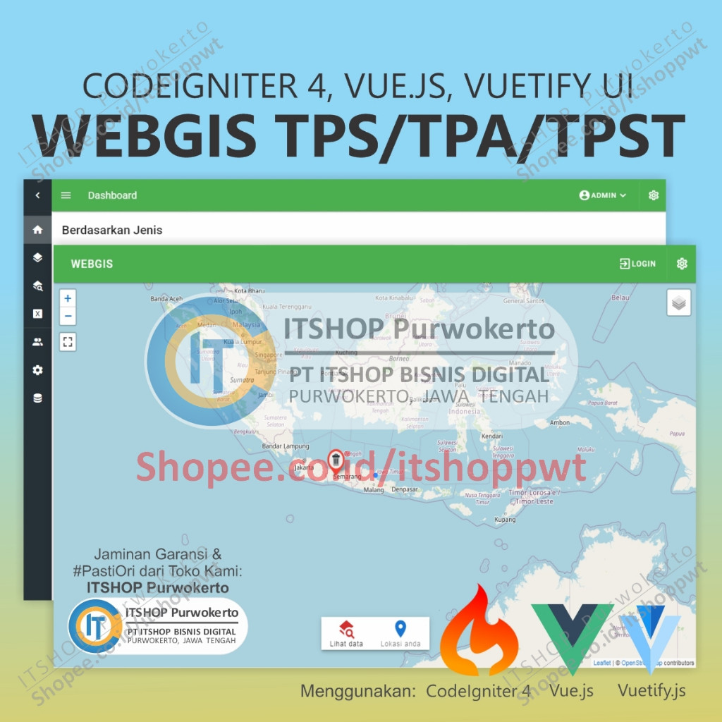 Source Code Aplikasi Web GIS TPA TPS TPST menggunakan CodeIgniter 4 dan Vuejs