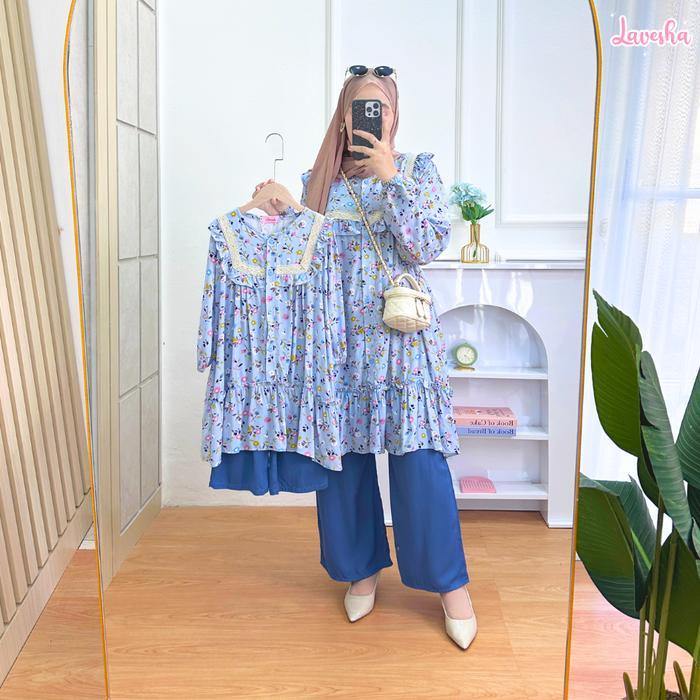 saleLavesha Kids - Elisa Oneset Ibu dan Anak Rayon (Dijual Terpisah) Baju Kembar Mama Anak Perempuan