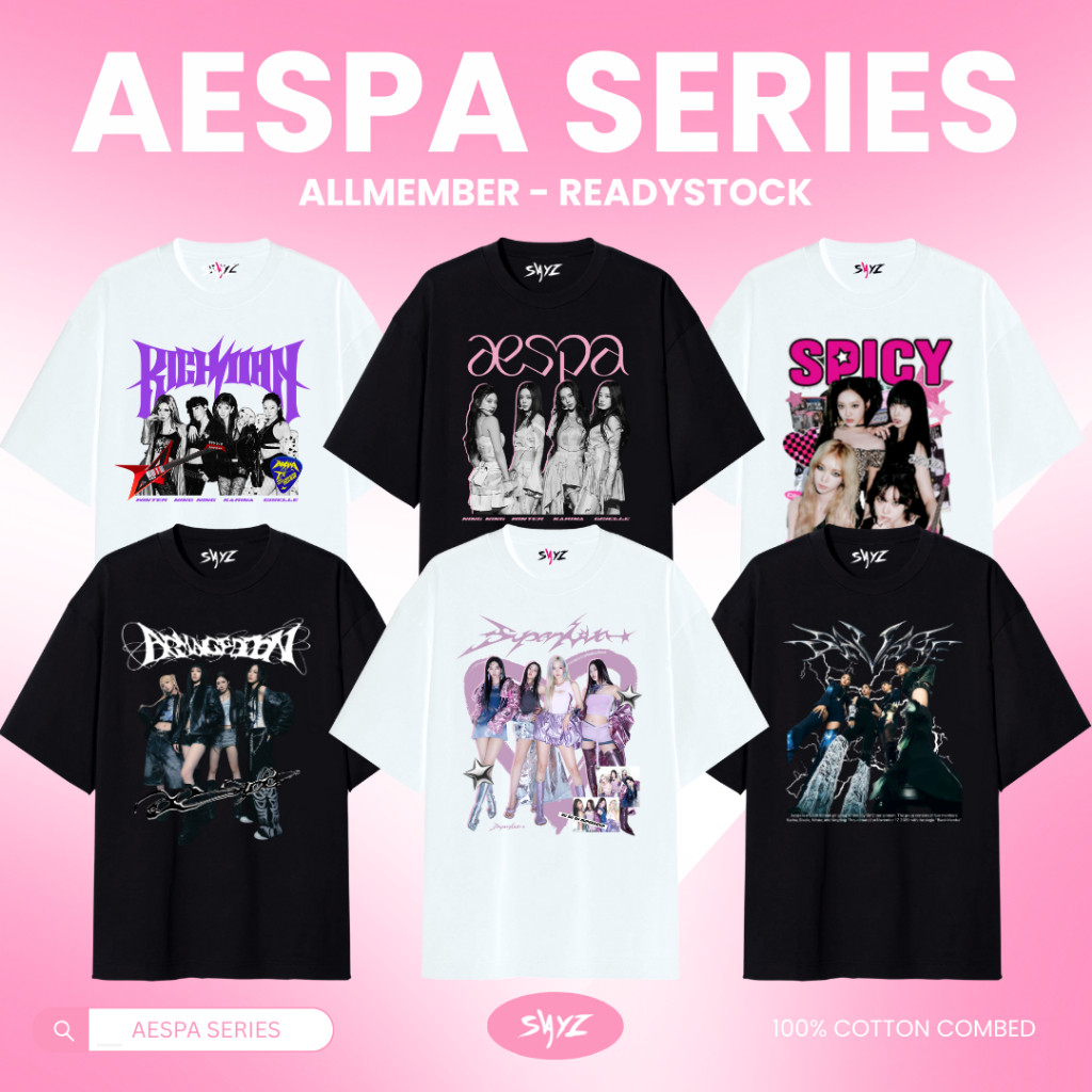 [ READY ] Kaos Aespa All member - Album series - Karina Winter Giselle Ning-ning | FRONT ONLY | AESP
