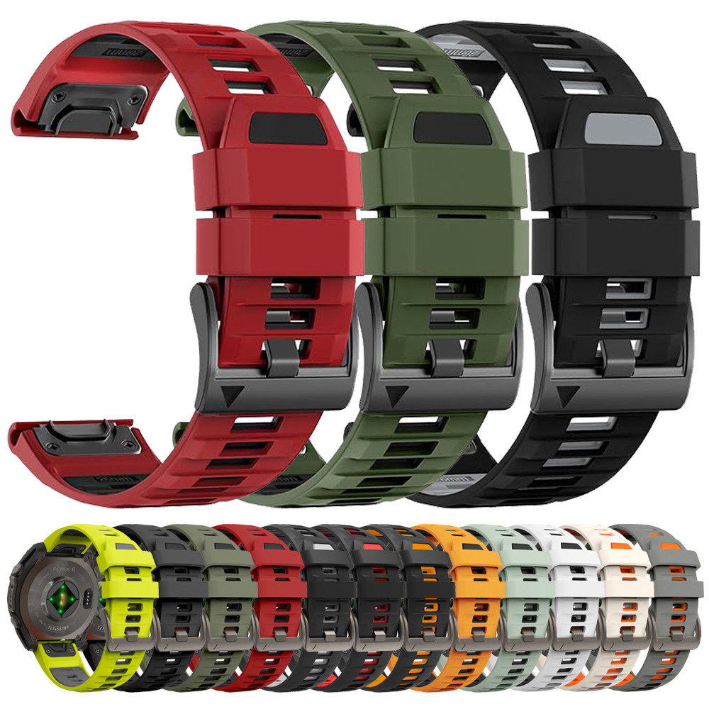 QuickFit 22 26mm Silicone Strap For Garmin Fenix 8 47 51mm AMOLED WatBand Epix Pro/Fenix 7 7X 6 6X 5