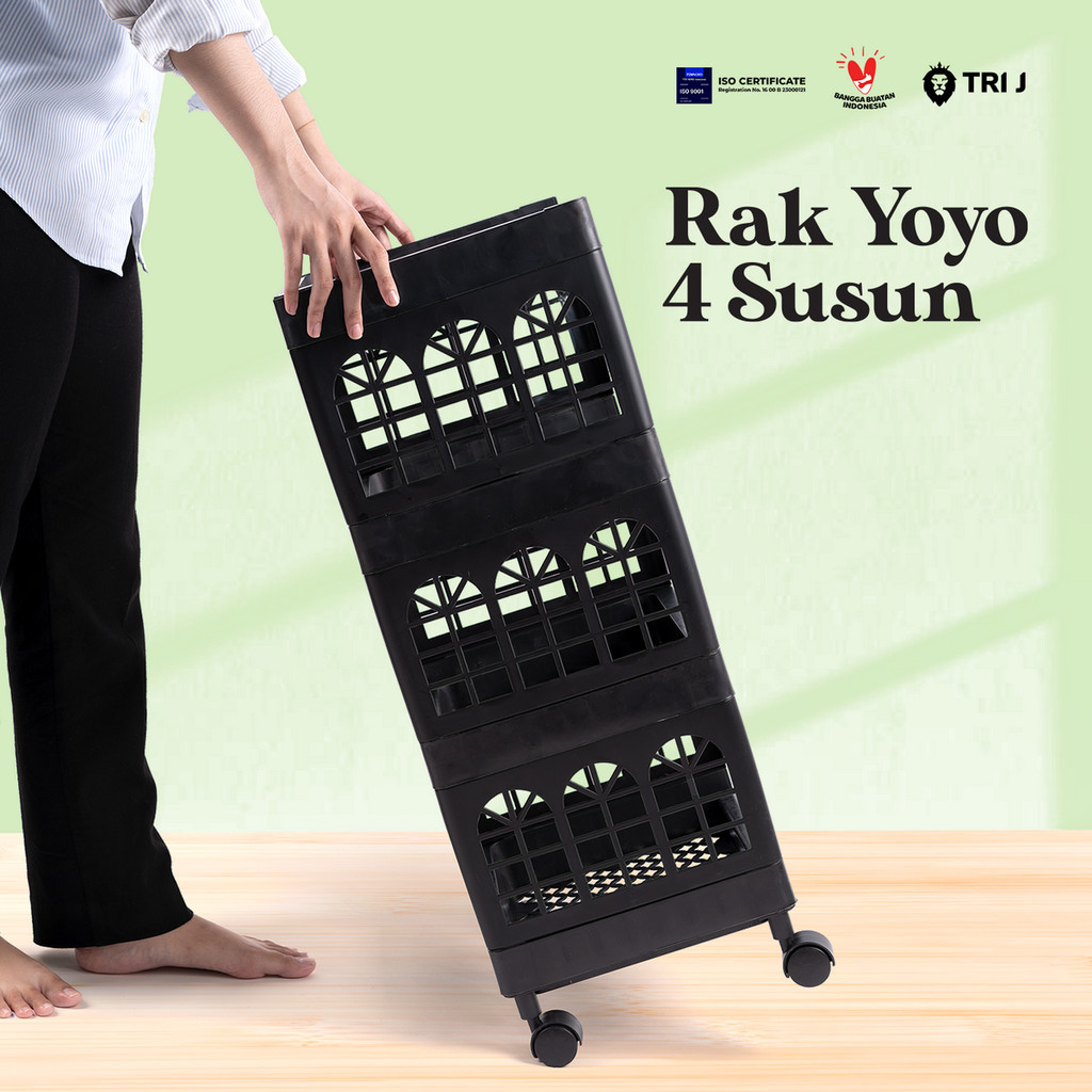 Rak Yoyo Serbaguna 4 Susun Dengan Roda Plastik